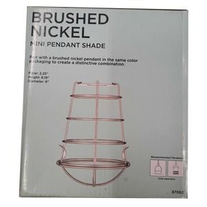 Brushed Nickel Pendant Cage Shade- 2.25" Fitter, 6"D,  8.19"H + Free Shipping
